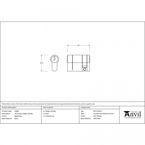 Brass 35/10 5pin Single Cylinder